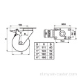 Chroom 3 inch 130 kg stijve TPU-zwenkwiel